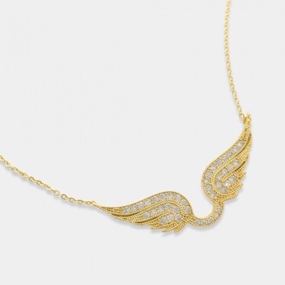 Urban Outfitters Jewelry - NEW Pave CZ Diamond Angel Wings Necklace